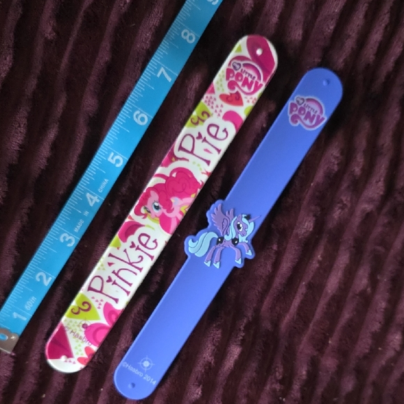 My Little Pony Other - My Little Pony Pink & Purple Slap Bracelets with Character Charms